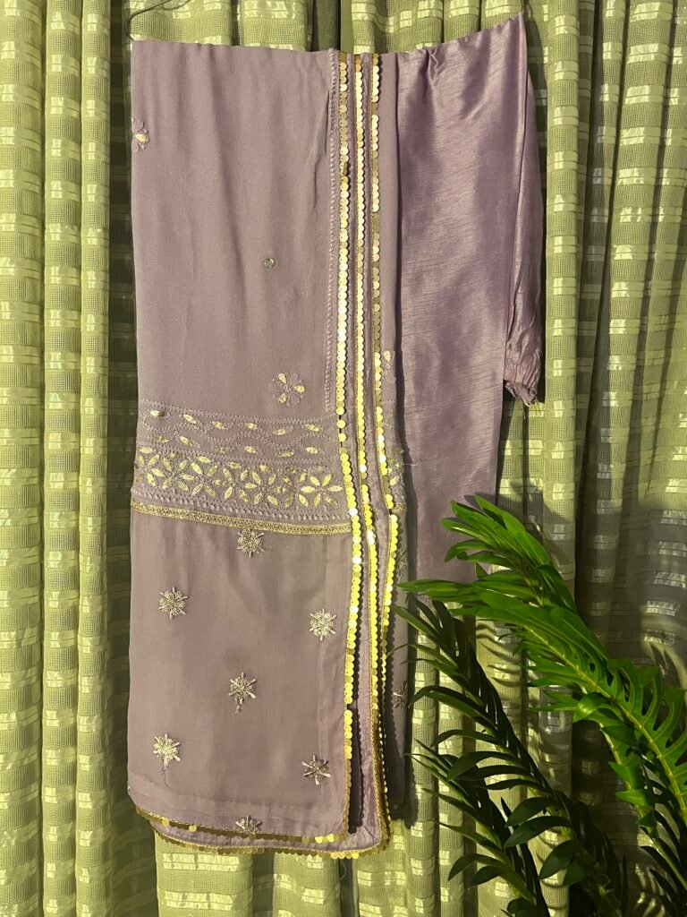 Lavender Embroidered Anarkali Maxi