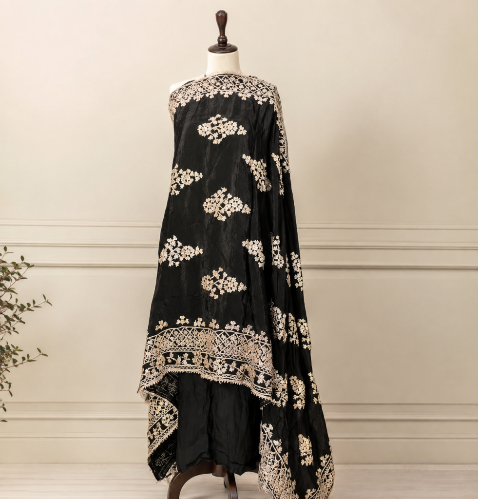 3 piece suit with gotta shawl
