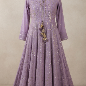 Lavender Embroidered Anarkali Maxi