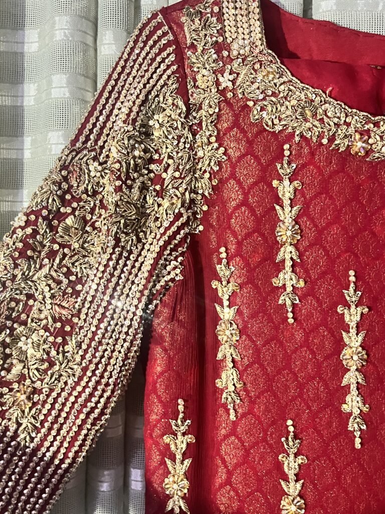 Maroon Gold Embellished Kurti