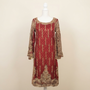 Maroon Gold Embellished Kurti