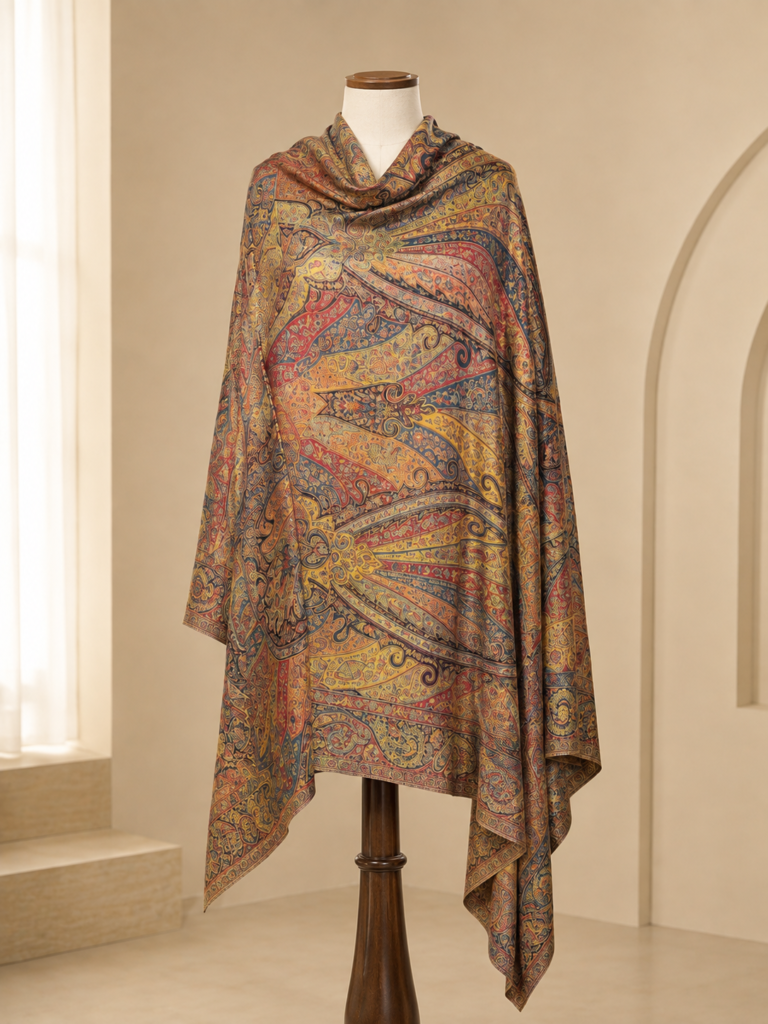 Pashmina Kani Silk Shawl