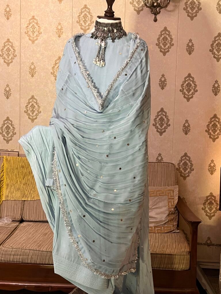 Chiffon & Mukesh with Farshi shalwar