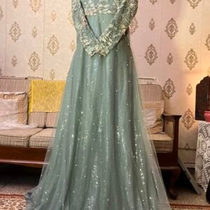 Sequin and net maxi three layered